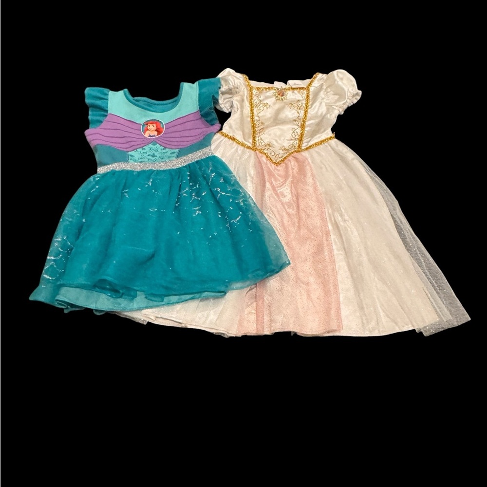 Lot of 2 Disney Princess Dresses Girls Sz 4/5 XS